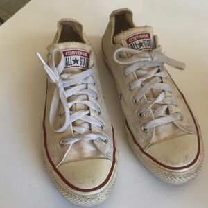 Converse All Star Beige Sneakers with Red Trim
